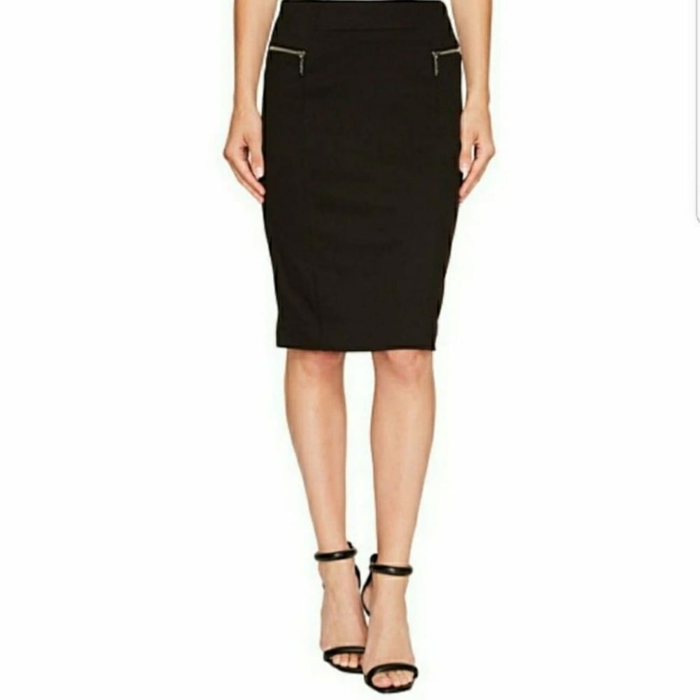 NWOT MICHAEL KORS Ponte Knit Pencil Skirt Heathered Grey/Black SiZe 2
